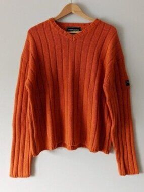 Campus Crew wool knit sweater - rust orange